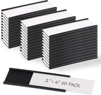Realth C Channel Magnetic Label Holders 50 Pack 2" x 6" - Magnetic File Holder for Shelving, Storage Bins, Classroom, Office, Library, Supermarket