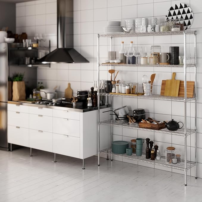 Regal Altair 14" Deep x 54" Wide x 74" Height Wire Shelving Kit | 5-Tier | NSF Commercial Storage Rack Unit