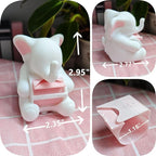 RhyNSky Elephant Stamp Roll Dispenser - Postage Stamp Holder for Roll of 100 Stamps, Stamps NOT Included, 1.18" Core, White, C02