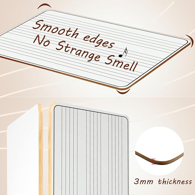 10 Pack Double Sided Music Staff Whiteboard -9''x12'' Keyboard Whiteboard Portable Durable Mini Dry Erase Board for Students Teachers Music Classroom Supplies Music Teacher Gifts