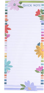 Graphique Magnetic Notepad - Bright Flower Power Quick Note Grocery and Shopping List - Fun Decorative To-Do List - Perfect House Warming Gifts - 100 Tear off Sheets (4" x 9.25" x .5")