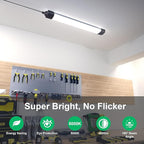 Modlicht Plug in Light 4FT 5000K Linkable LED Tube Shop Closet Under-Cabinet Utility Lights, IP66 Waterproof, Overhead Ceiling Workbench Light, LED Light Bar for Room Office Garage Shop Bathroom