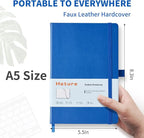 Heture Hardcover Notebooks, A5 Dotted Journal Notebook for Writing 160 Pages, 8.2 x 5.5 inch, Classic Dotted Notebooks for College/Work/Travel(Blue 3 Pack)