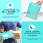 Teal 10x13 Inch Poly Bubble Mailers |Self Seal Padded Envelopes for Thick books | Air Cushioned Bubble Mailer | Usable Size 9.5x13 Inch | Waterproof Lightweight Mailing Shipping Bags | 100 Pack Bulk