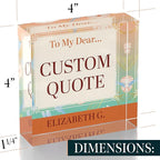 Personalized Gifts, Custom Quote Block Letter Board,Crystal-Clear Acrylic with Gift Box,17 Styles, Holiday and Christmas Gift for Mom, Dad, Girlfriend, Him or Her, Husband, Wife (4"x4, Flora)