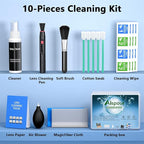 Aispour Camera Lens Cleaning Kit, 10-in-1 Camera Cleaning Kit, Camera Lens Cleaner and Camera Accessories, Includes Lens Cleaning Kit/Lens Cleaner/Lens Cleaning Pen/Soft Brush
