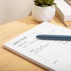Daily Planner Notepad with Hourly Schedule - ADHD Planner, Time Block Planning Pad, Desktop To Do List, College Supplies - 6 x 9” - 50 Undated Sheets