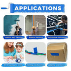 SWRT Blue Painters Tape 2 Inch Wide – 12 Rolls x 55 Yards (660 Total Yards), Clean Removal Masking Tape for Sharp Paint Lines on Walls, Trim & Baseboards, Easy Tear for DIY & Home Renovation Projects