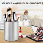 Dopaka Pen Holder Pencil Holder for Desk, Metal desk pen holder, Makeup Brush Holder, pencil cup, pen organizer for desk, for Office, School, Home, and Kids 3.9×3.14inch（Silver）