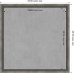 Amanti Art Grey Framed Magnetic Board 26x26 Medium Vision Board for use with Magnets, 100% Metal Sheet to Display Items as Office Decor or for Home Organization in mudroom, Kitchen or Kids Room
