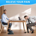 StepLively Foot Rest for Under Desk at Work, Comfortable Foot Stool with 2 Adjustable Heights, Footrest with Washable Cover, for Back & Hip Pain Relief, Suitable for Office, Home and Car (Grey)