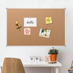VIZ-PRO Cork Notice Board Bulletin Board, 96 X 48 Inches, Pack of 2, Silver Aluminium Frame