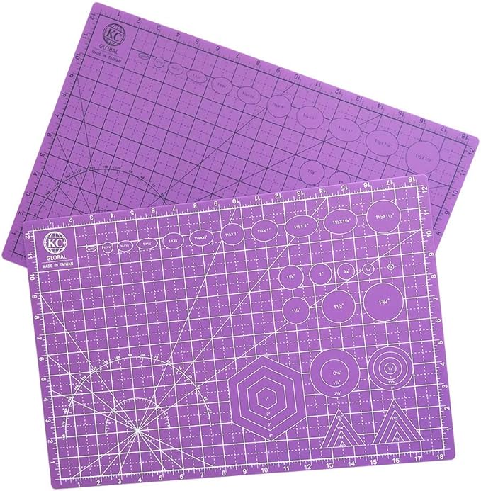 KC GLOBAL A3 (19"x13") Professional Grade Self-Healing Cutting Mat (Purple) - Odor-Free, Double-Sided, Eco-Friendly, Non-Slip, Premium Desk mat for DIY, Crafting, Model Building,and Art Projects