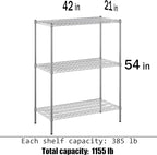 Regal Altair 21" Deep x 42" Wide x 54" Height Wire Shelving Kit | 3-Tier | NSF Commercial Storage Rack Unit