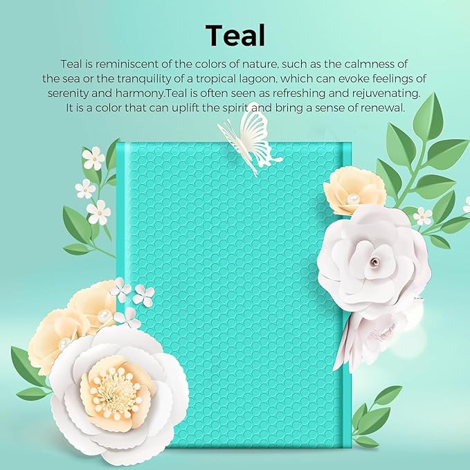 Metronic 3750 Pack Bubble Mailer 10.5x16 Inch Teal,Usable Size 10.5x15 Waterproof Padded Envelopes Large Bubble Mailers Cushioning for Shipping Clothes, Books, Small Business Full Pallet Bulk