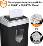 Bonsaii 15-Sheet Office Paper Shredder, 40-Minute Home Office Heavy Duty Shredder, Crosscut Shredders for CD, Credit Card, Mails, Staple, Clip, Anti-Jam System & P-4 High Security & 5 Gal Pullout Bin
