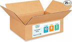 Medium Moving & Shipping Boxes 10"L x 8"W x 3"H (25-Pack) - Extra Strength 200 lb vs Regular - Corrugated Boxes for Packaging - Durable Shipping Box - Cardboard Box for Shipping by IDL Packaging