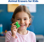 Gomimeor 65 Pcs Animal Erasers for Kids, Pencil Erasers Bulk, Cute Animal Erasers for Classroom Prizes and School Supplies, Assorted Colors