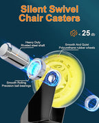 RidRed Gaming Chair Wheels - Heavy-Duty Office Chair Wheels - Replacement Rubber Casters- Universal Fit 3 Inch Chair Casters, Noise Free, Fits 98% Chair, for All Floor
