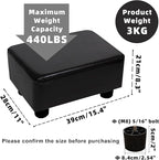 CAROLMADE Small Foot Stool Ottoman Footstool with Legs Under Desk Footrest for Living Room Bedroom and Office, Black