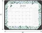 Cabbrix Desk Calendar 2026 with Desktop Mat, 2026 Desk Calendar January 2026 to December 2026, 15" x 12" Flat Monthly Desktop Calendar for Home Office School Planing, Greenery