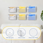 Samstar 6 Pack Mesh Wall Mounted File Holder Metal Wall File Pocket Mail Organizer for Office/Home(with Label Panel), White