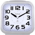 Tinload 5.5" Large Analog Alarm Clock Silent Non Ticking, Gentle Wake, Beep Sounds, Increasing Volume, Battery Operated Snooze and Manual Light, Easy Set, Silver