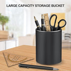 Dopaka Pen Holder Pencil Holder for Desk, Metal desk pen holder, Makeup Brush Holder, pencil cup, pen organizer for desk, for Office, School, Home, and Kids 3.9×3.14inch (Black)