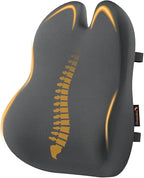 ProtoArc Lumbar Support Pillow for Office Chair, Memory Foam Back Support Pillow for Lower Back Fatigue Relief, Lumbar Pillow Desk Chair Back Cushion, Ergonomic Back Rest for Chair, Car - Dark Gray