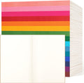ALKALO 60 Pack Blank Notebook Journals Bulk, A5 Unlined Paper Composition Notebook, 8.3”x 5.5”, Kraft Cover with Rainbow Spines, 15 Colors 60 Pages for School Office Travel