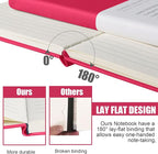 EMOMAS Lined Journal Notebook – Hardcover Notebook for Men & Women – Journals for Writing, Work, School, Home & Daily Notes, 160 Pages – Medium A5, 5.7"x8", 100 gsm Thick Paper (Rose Red)