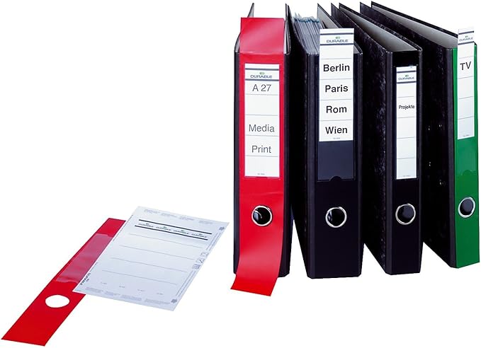 Durable Ordofix Self-Adhesive Spine Labels for Lever Arch File - Blue, Pack of 10, 60mm / Narrow Folder