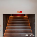 iSYFIX Exit Signs with Directional Up Arrow, Glow in the Dark, Photoluminescent Aluminum 12x4 Inch - 6 Pack, Laminated for UV & Weather Resistance, Ideal for Offices, Schools, Theaters & More