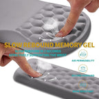 Hokafenle 2 In 1 Ergonomic Mouse Pad Wrist Support & Wrist Rest For Computer Keyboard Set, with Relieve Carpal Tunnel Pain Massage Bulge and Full Memory Gel Design (2In1 Set,Neutral Gray Light Purple)