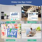 Wbtran Slanted Back Acrylic Sign Holder 5 x 7 Horizontal, Clear Tabletop Acrylic Stands for Display 7 x 5, Plastic Paper Sign Holder for Office, Home, Restaurant (6 Pack 7x5 Inches)