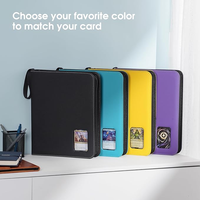ProCase Trading Card Album with Window, 900 Pockets, Card Binder for Trading Cards, MTG, TCG, Baseball Cards, Football Cards Storage, Yellow