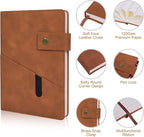 vfaejll A5 Lined Leather Journal Notebook,Hardcover Journal Set with Pen and Gift Box,100Pages 100gsm Thick Ruled Paper Daily Diary for Men Women School,Travel,Business,Work,Writing 5.9" X 8.4"