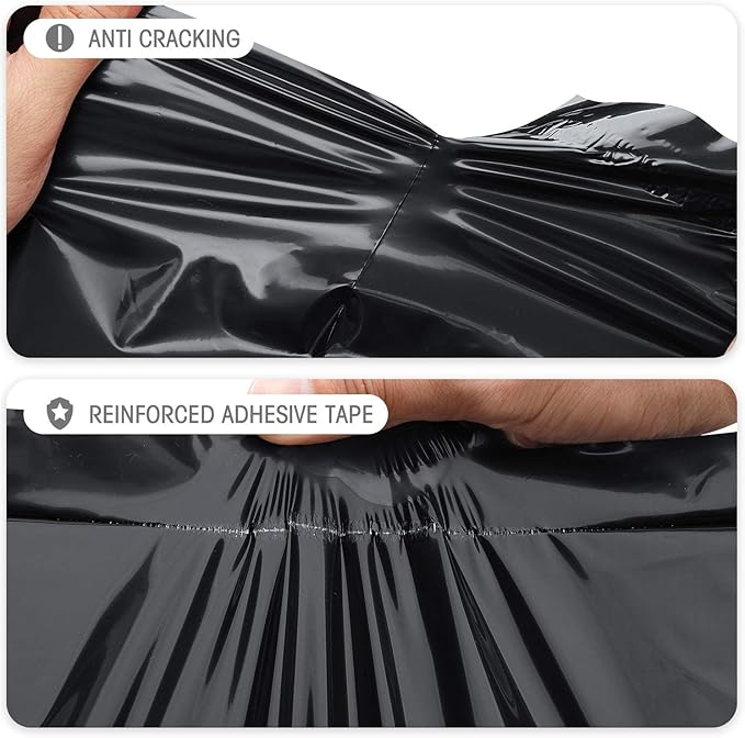 Fuxury Poly Mailers 19x24 Inch 1000 Pack, Bulk Shipping Bags for Clothing, Strong Adhesive Shipping Envelopes for Small Business Suppliers,Waterproof Mailers Poly Bags Mailing Envelopes Black