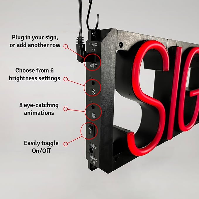 SpellBrite OFFICES Sign | Directional Sign with Neon Look, White LED Light Source | 24.2" x 6.3"