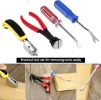 QWORK 4 Pcs Staple Remover Tool and Nail Puller Set, End Cutting Plier, V Tip Tack Pullers, for Furniture Floor Wall Car