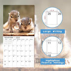 2026 Wall Calendar,Calendar 2026, November 2025 - December 2026, Wall Calendar Baby Animals, 12" x 24" Opened,Full Page Months Thick & Sturdy Paper for Calendar Organizing & Planning