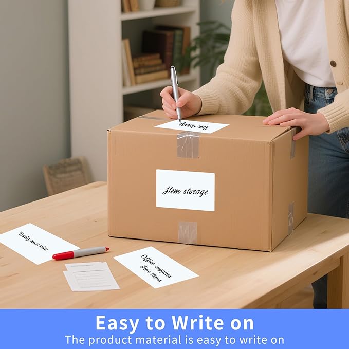 250pcs 3.5 x 2.25 Inch Blank Name Tag Stickers for Classroom, Removable Freezer Labels for Storage Bins Jars Food Containers Box Easy Peel Off Tear Resistant No Residue Moving Labels to Write On