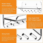 Beego Entryway Key Holder for Wall - Clear Acrylic Key Rack with Shelf Decorative Key Hanger Wall Mount Mail Organizer with 6 Key Hooks for Office Hallway Kitchen Living Room Home Décor