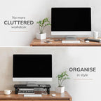 Anji Mountain Monitor Stand - Desktop Organizer & Laptop Riser, Ergonomic Monitor Riser, Space-Saving Monitor Stand for Desk, Durable Construction, Easy Assembly, Ideal for Home & Office,Black