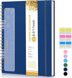 Graph Paper Notebook, Spiral Notebook Journal 8.5” x 11”, A4 Large Grid Notebooks for Women Men, 100 GSM Graph Paper, Plastic Hardcover Spiral Graphing Journals for Work School Engineering, Navy