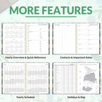 GNL 2026 Planner, Weekly and Monthly Planner (January - December 2026), 8.5" x 11" Monthly Agenda Planner with Waterproof Flexible Cover, Spiral Binding Notebook with Tab, Pockets, Bookmark, Flower