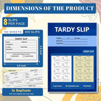 400 Pcs Tardy Slip Book with Carbonless Duplicates Easy Removal Fold and Tear with 3.9 * 2.8inch (Tardy Slips) 2 Part Form Register Book for Student Late Arrival School Supplies Teacher (400)