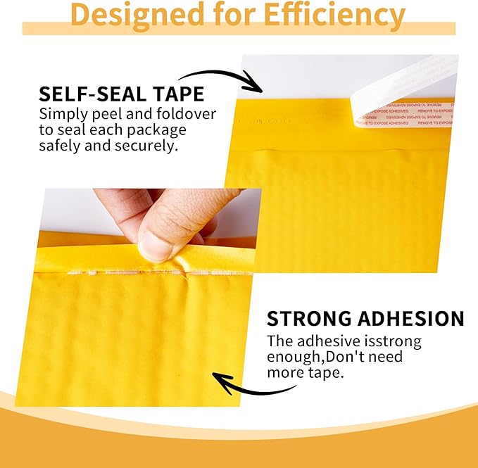 Cltowany Padded Envelopes 6×10' Inch 50 Pack Self-Sealing Paper Envelopes for Shipping, Mailing, Packaging,Strong Adhesion Envelope Mailers