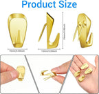 LEIFIDE Cubicle Hooks Fabric Panel Wall Hooks Cubicle Clips Picture Hangers for 40 Lbs Office Home Kitchen Room Board Hanging Supplies(Gold,10 Pieces)
