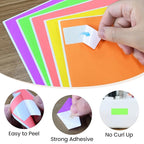THEBLUETOUCH 1" x 2-5/8" Neon Labels – 750 pcs Printable Labels Stickers (30 per Sheet, 25 Sheets), 5 Assorted Bright Colored Stickers for Inkjet/Laser Printing